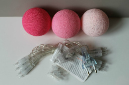 Cotton Balls Kabel 10 lampek LED
