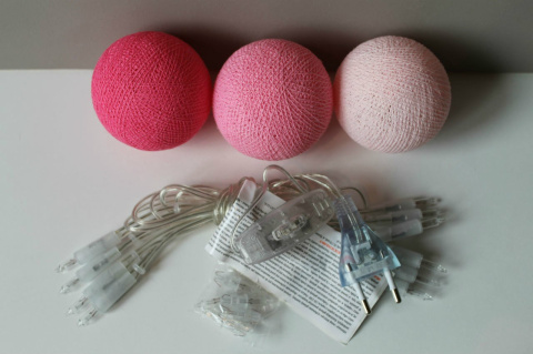Cotton Balls Kabel 10 lampek LED Cotton Balls Kabel 10 lampek LED